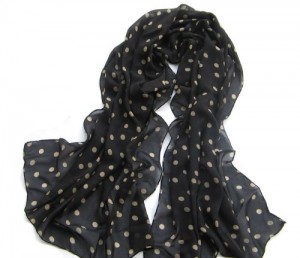 black polka dot scarf