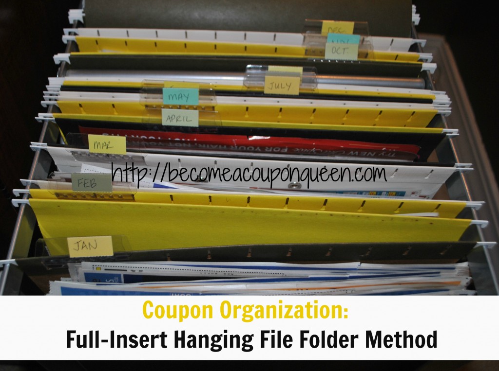 coupon organization full-insert hanging file folder method