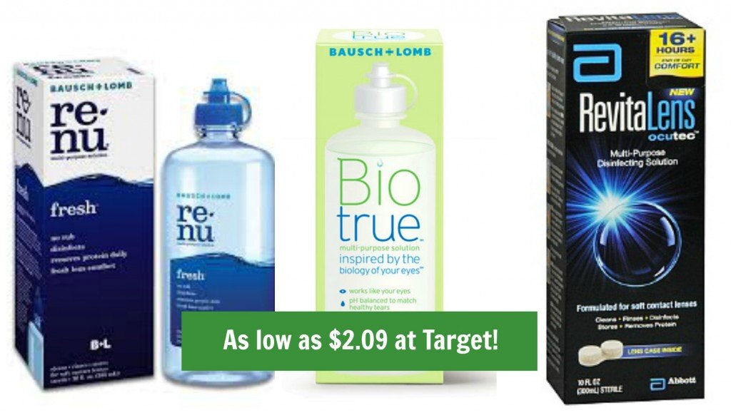 Target: Re-Nu, Biotrue, or Revitalens Contact Solution as low as $2.09!
