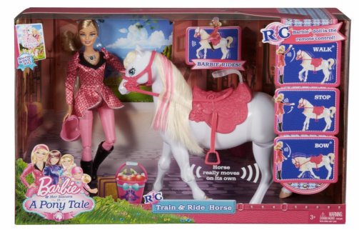 Barbie and Her Sisters in a Pony Tale Train and Ride Horse Playset