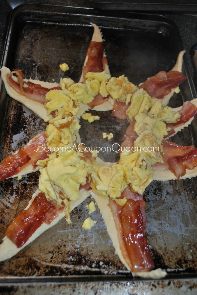 bacon egg and cheese crescent ring before