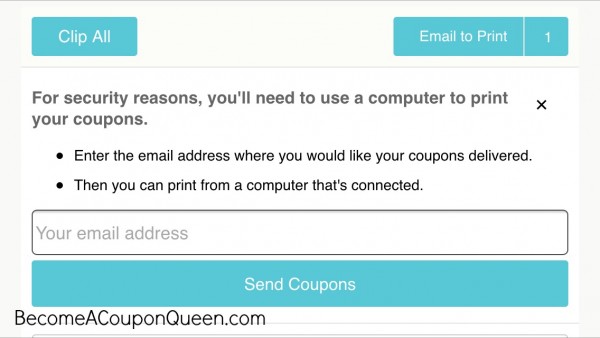 email coupons to yourself