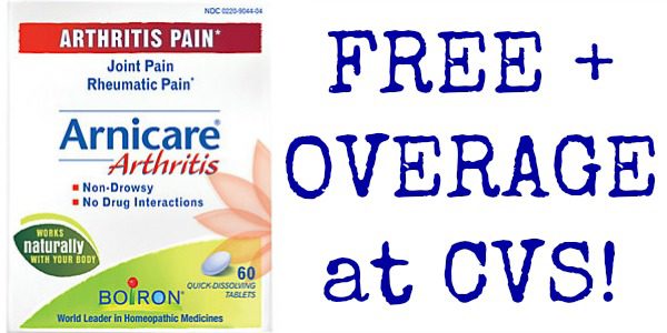 free arnicare arthritis tablets   overage at cvs