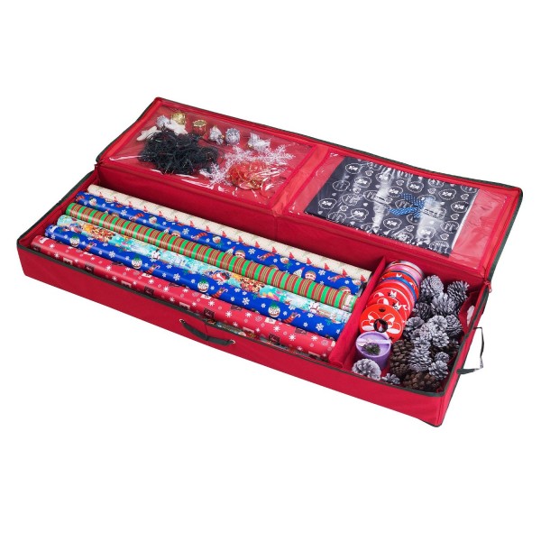 Elf Stor Premium Christmas Wrapping Paper, Ribbon and Bow Storage Organizer