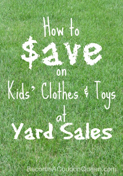 how to save on kids' clothes and toys at yard sales