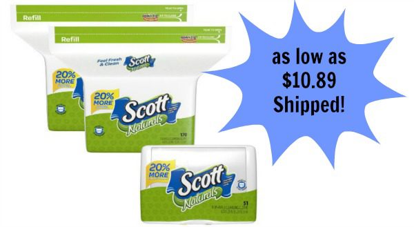 Scott Tissue Naturals Moist Cleansing Cloths Refill Bags and Tub, 391 ...