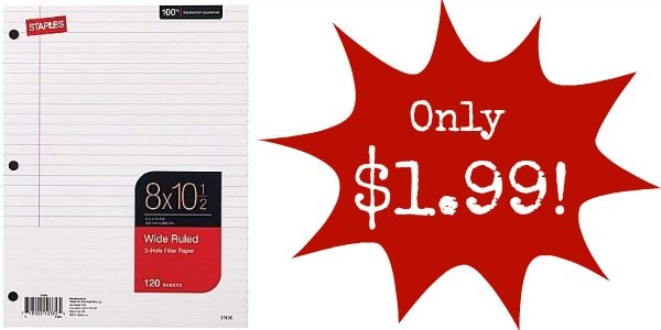 Staples Wide Ruled Notebook Paper