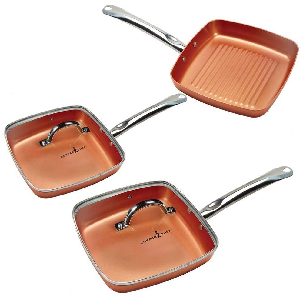 Copper Chef Square Fry Pan 5 Piece Set 44 99 Shipped reg 59 99 