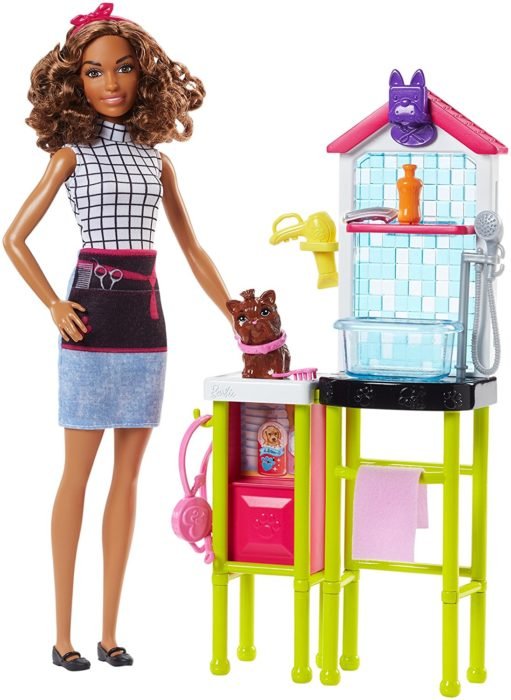 barbie doll pet grooming playset