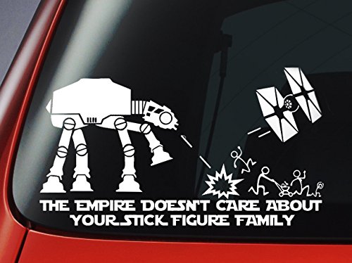 Vinyl Decal Sticker Car Star Wars The Empire Doesn't Care Stick Figure Family v5 