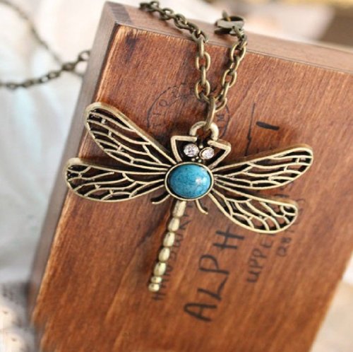 bronze dragonfly necklace
