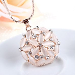 flower round ball necklace