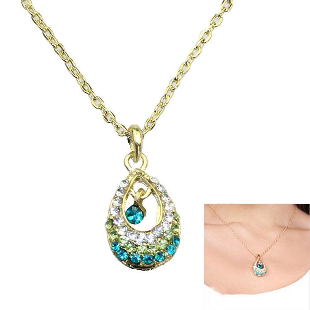 crystal waterdrop necklace
