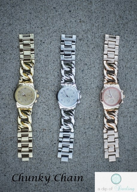 chunky chain designer inspired watch