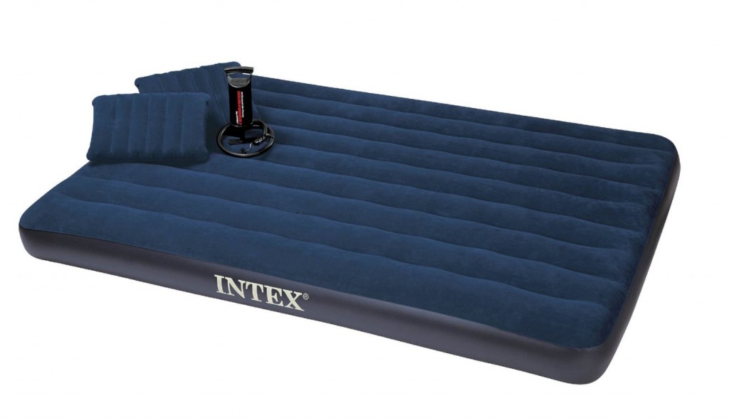 Intex Classic Downy Queen Airbed with 2 Pillows and Double Quick Hand Pump