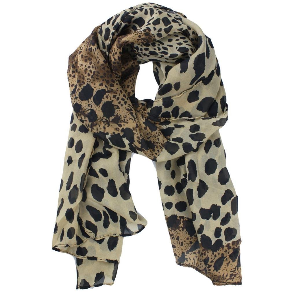 Leopard Print Chiffon Scarf