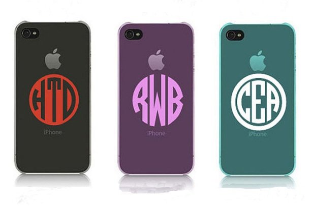 TWO Monogram Cell Phone Decals Only $5.09!