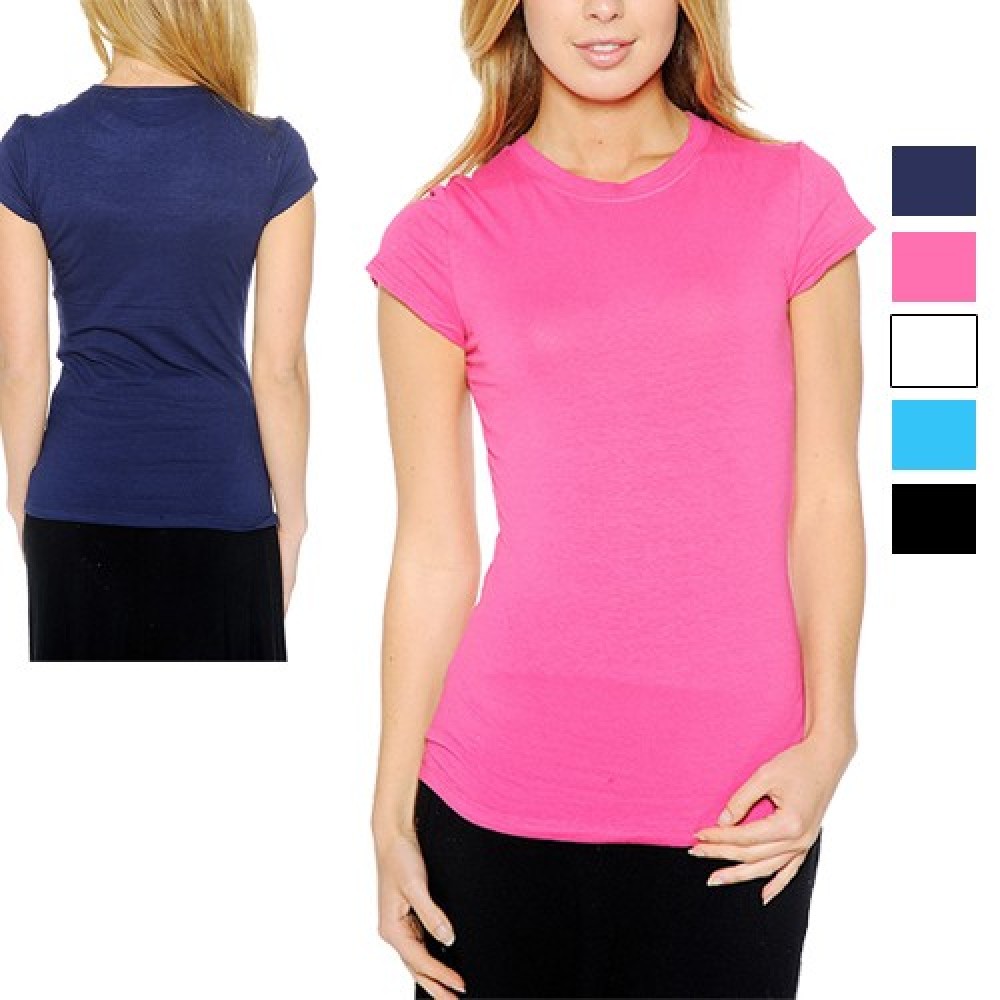 Ladies' Crew-Neck Cotton T-Shirts 5pk $18.99 + FREE Shipping! (Only $3. ...