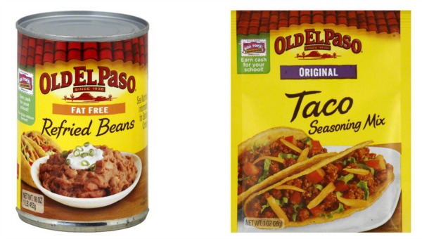 old el paso taco seasoning mix and refried beans