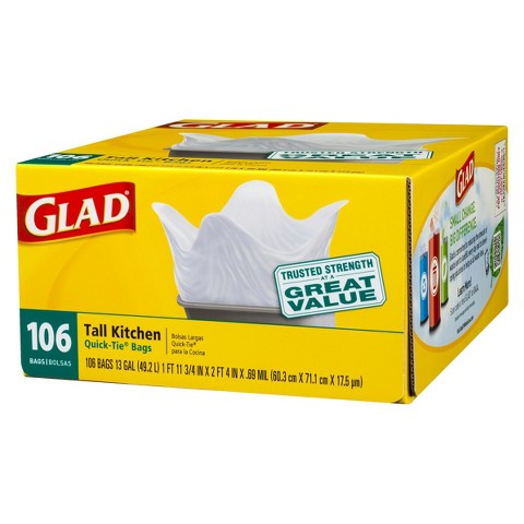 glad tall kitchen bags 106 count