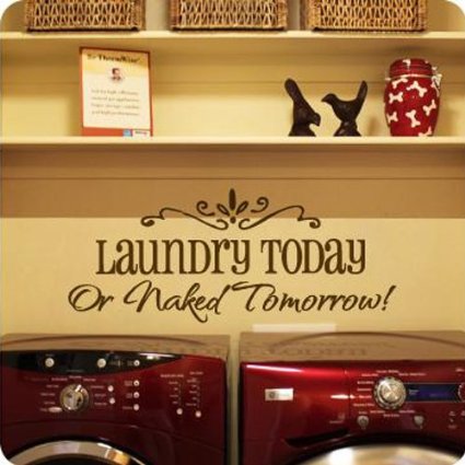 laundry today wall decal