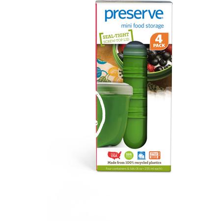 Preserve 4-Piece 8 oz Mini Food Storage, Apple Green