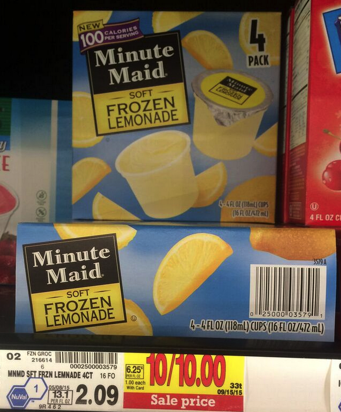 minute maid soft frozen lemonade cups