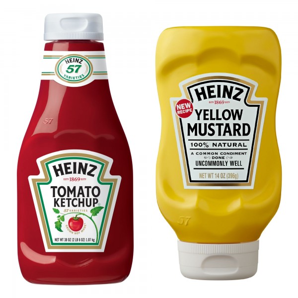 heinz mustard and ketchup