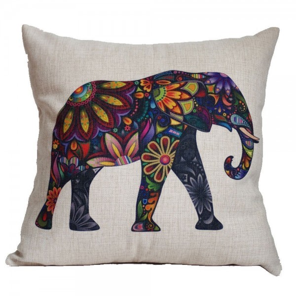 Colorful Elephant Pillow Case Cover