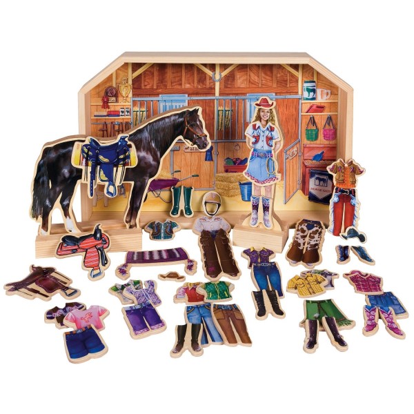 T.S. Shure Stable Pals Becca & Beauty Wooden Magnetic Dress-Ups