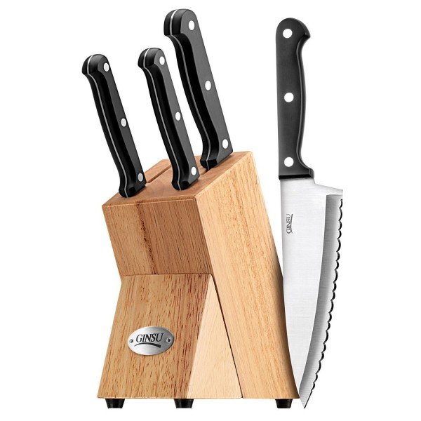 Ginsu Essential Series 5-Piece Stainless Steel Knife Prep Set