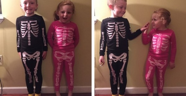 Glow in the Dark Halloween Skeleton Pajamas