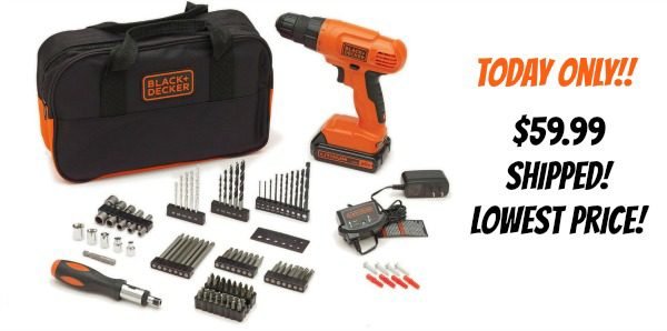 BLACK+DECKER 20-Volt MAX Lithium-Ion Drill Kit with 100 Accessories