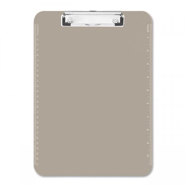 Transparent Plastic Clipboard, Flat Clip, 9x12-1-2, Smoke