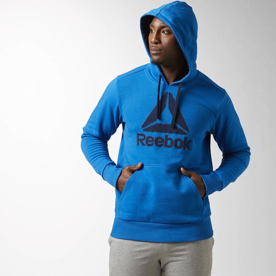 reebok brushed big logo hoodie