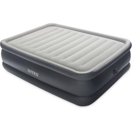 Intex 22 Queen Raised Downy Fiber-Tech Airbed with Built-In Electric Pump