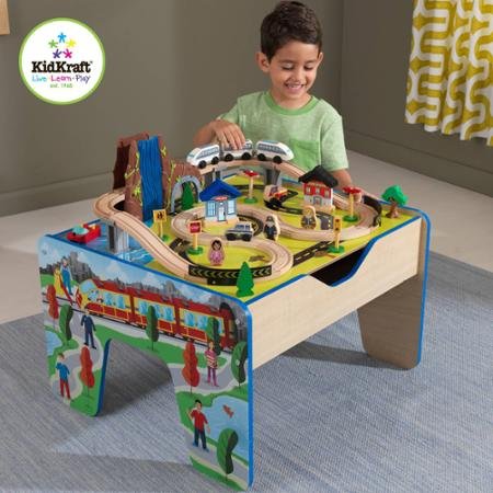 KidKraft Rapid Waterfall Train Set 48 pcs and Wooden Table