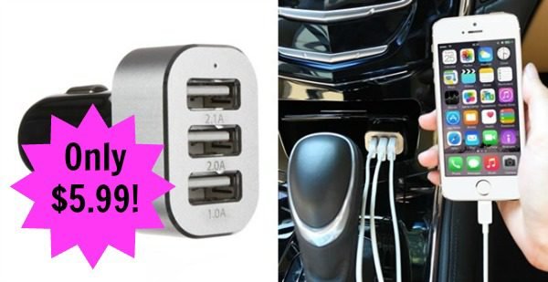 High-Speed Car Charger 3-Port USB