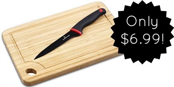 Culina Bamboo Cutting Board and 5-inch Tomato Knife