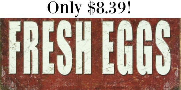 Fresh Eggs Distressed Retro Vintage Tin Sign