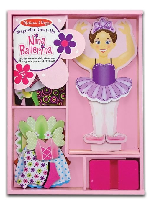 Melissa & Doug Deluxe Nina Ballerina Magnetic Dress-Up Wooden Doll