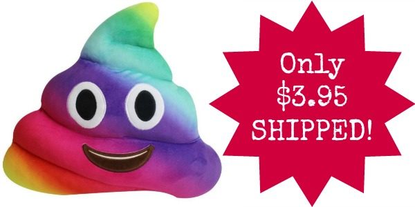 Rainbow Poop Emoji Pillow