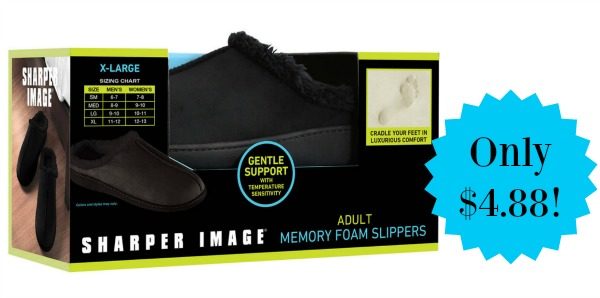 sharper image memory foam slippers