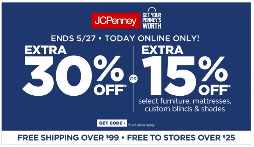 Save An Extra 30 At JCPenney Com TODAY ONLY Become A Coupon Queen   Jcpenney 30 Off 