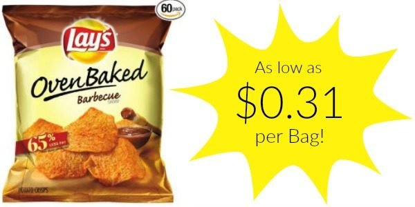 Lay S Oven Baked Barbecue Potato Chips 60 Bag Pack As Low As 0 31