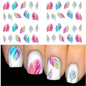 feather nail decals