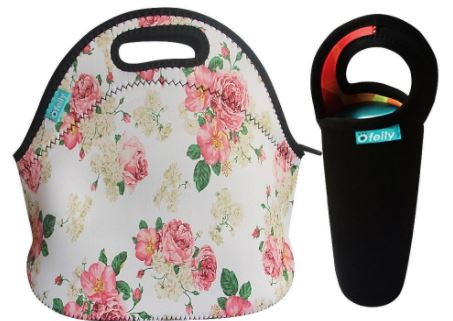 Lunch Tote and Water Bottle Sleeve Bundle