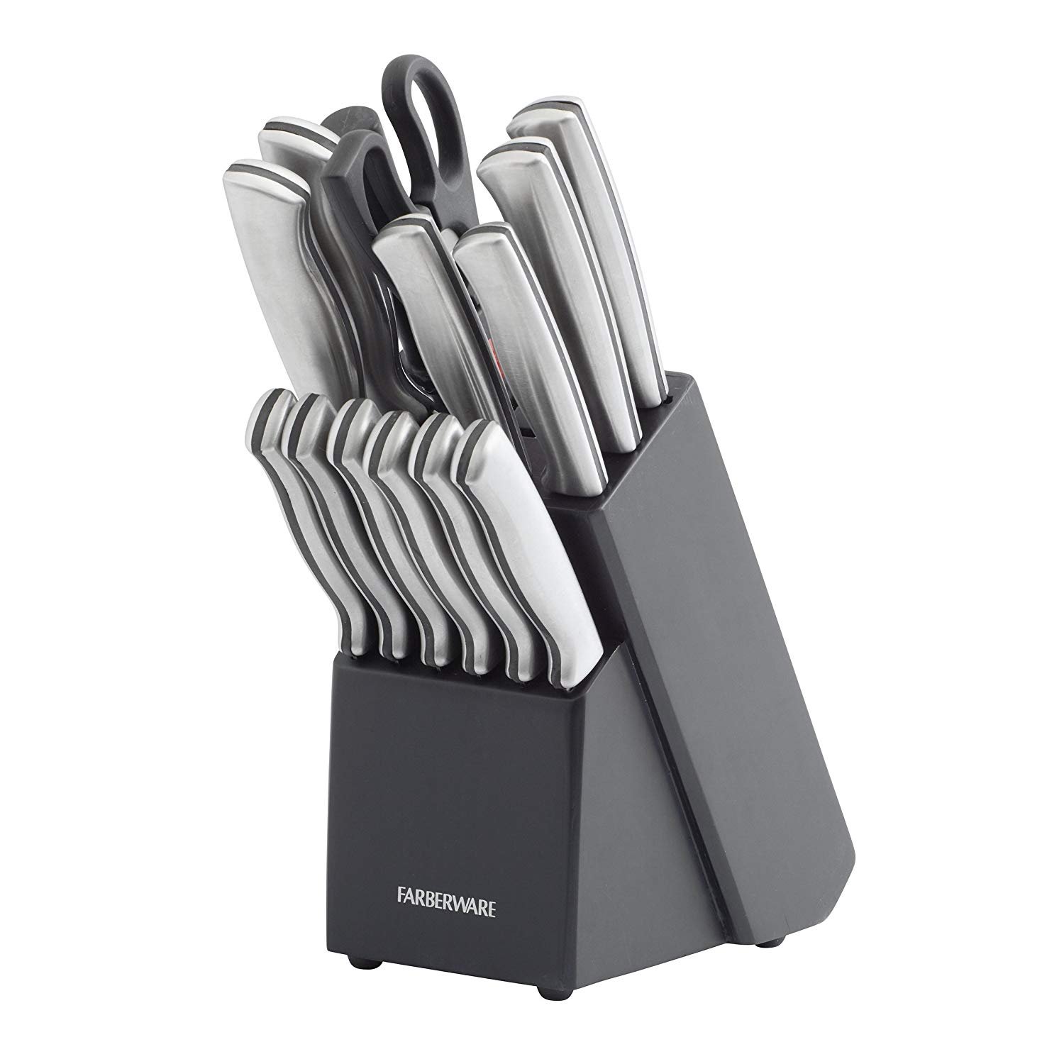 Farberware 15-Piece Stamped Stainless Steel Knife Block Set Only $19.99 ...