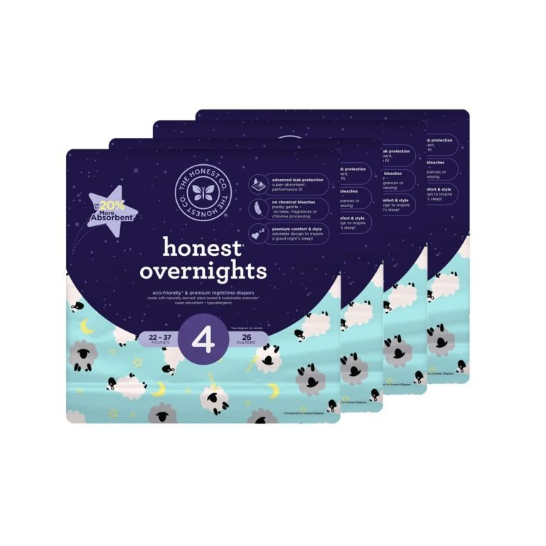 Honest Overnight Baby Diapers, Size 4, 104 Count Only 28! (reg. 55.99