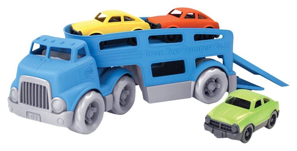 green toys truck with cars